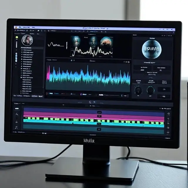 Detailed view of mastering software on a screen