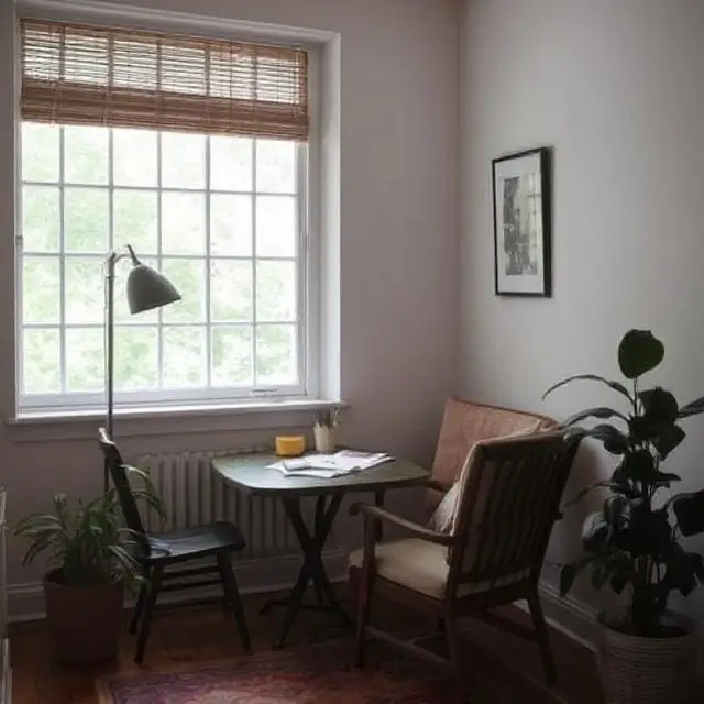 A quiet corner for writing or relaxing.